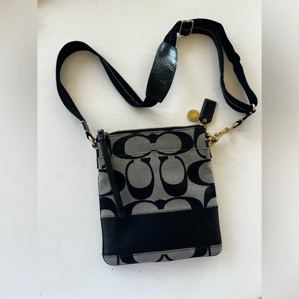 Coach Black and Gray Crossbody Bag; NWOT! Perfect Condition!